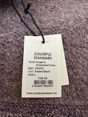 COLORFUL STANDARD ORGANIC OVERSIZED CREW, size large